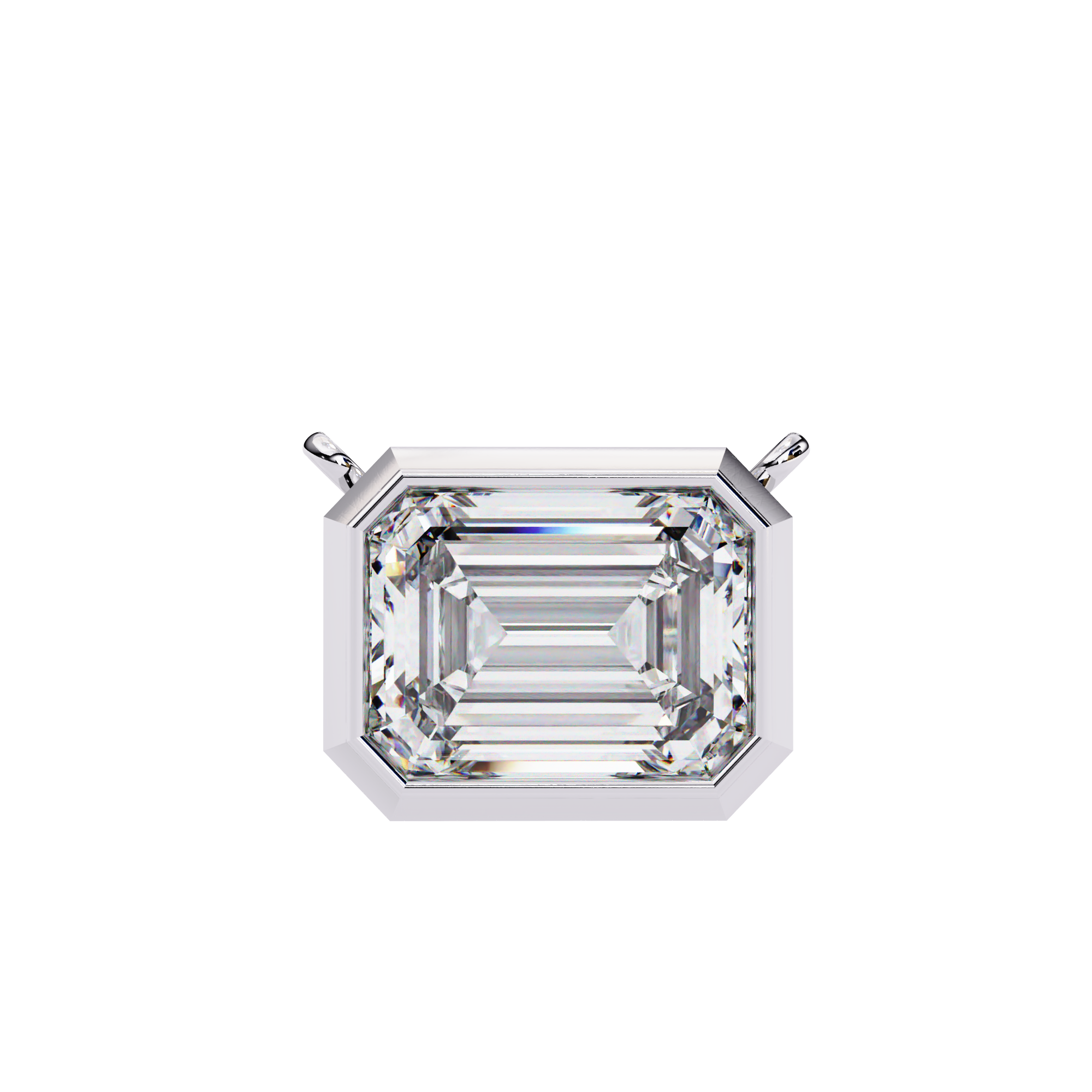 Emerald-Cut Diamond Bezel Pendant - 0.78 TCW Modern Minimal Elegance