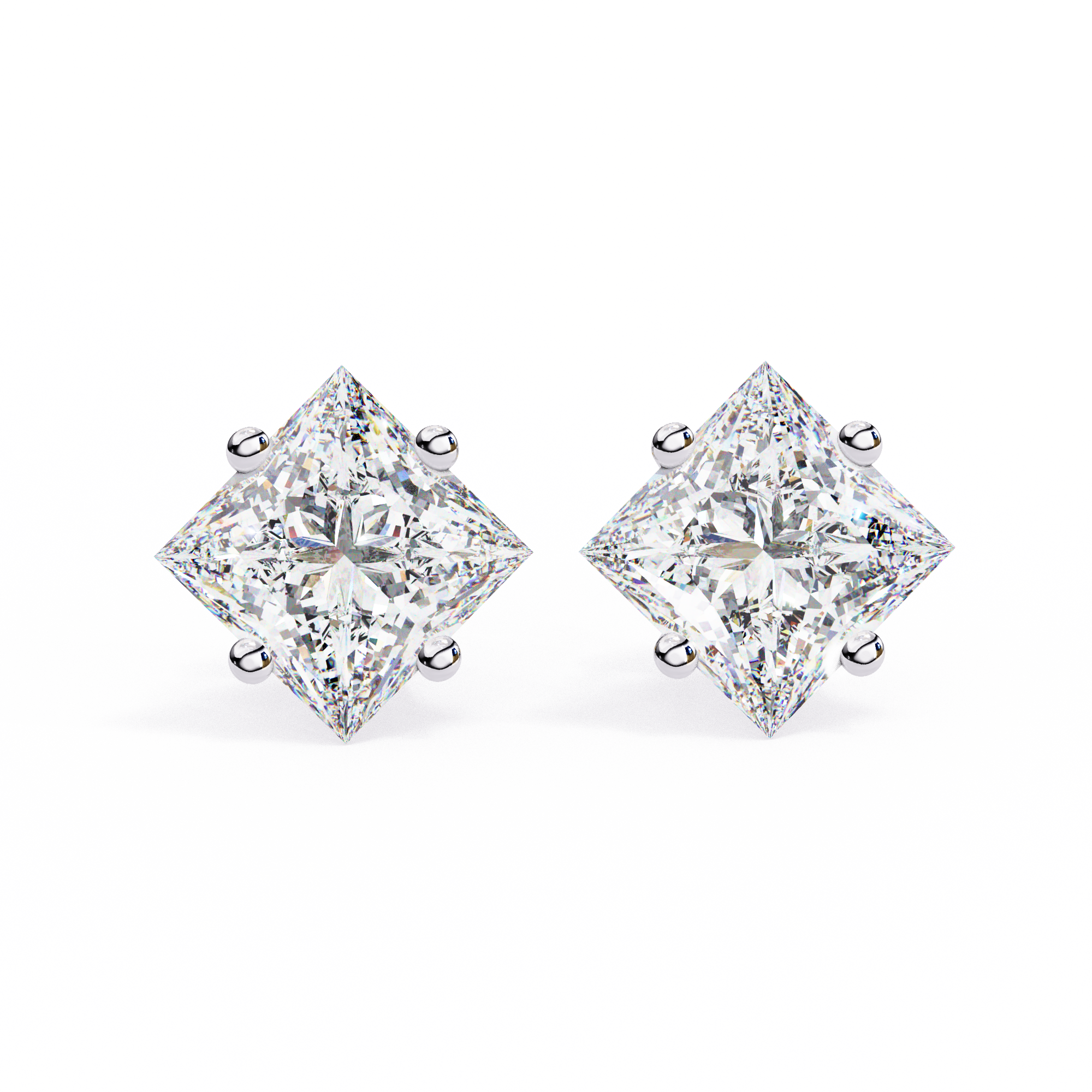 Princess Cut Diamond Stud Earrings