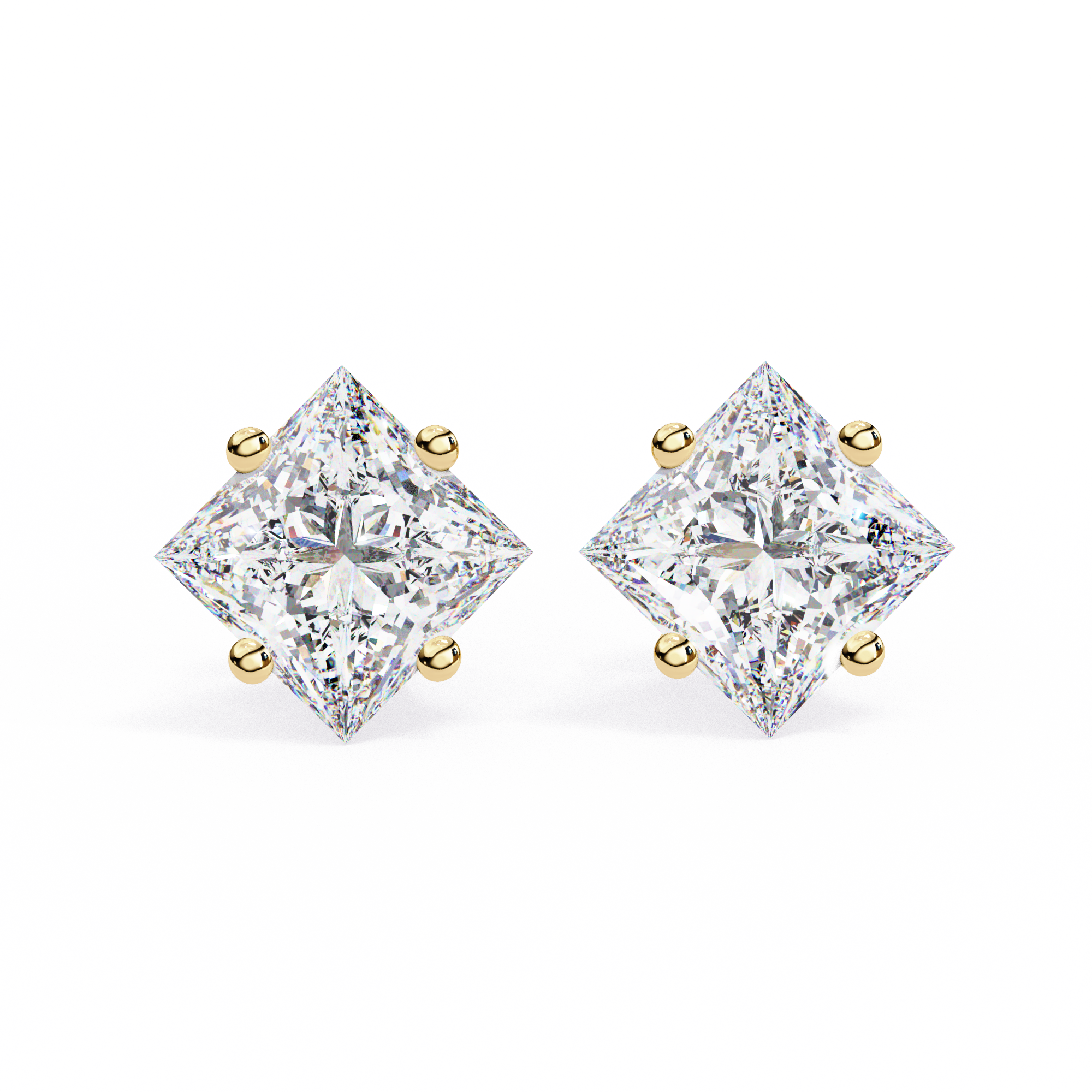 Princess Cut Diamond Stud Earrings
