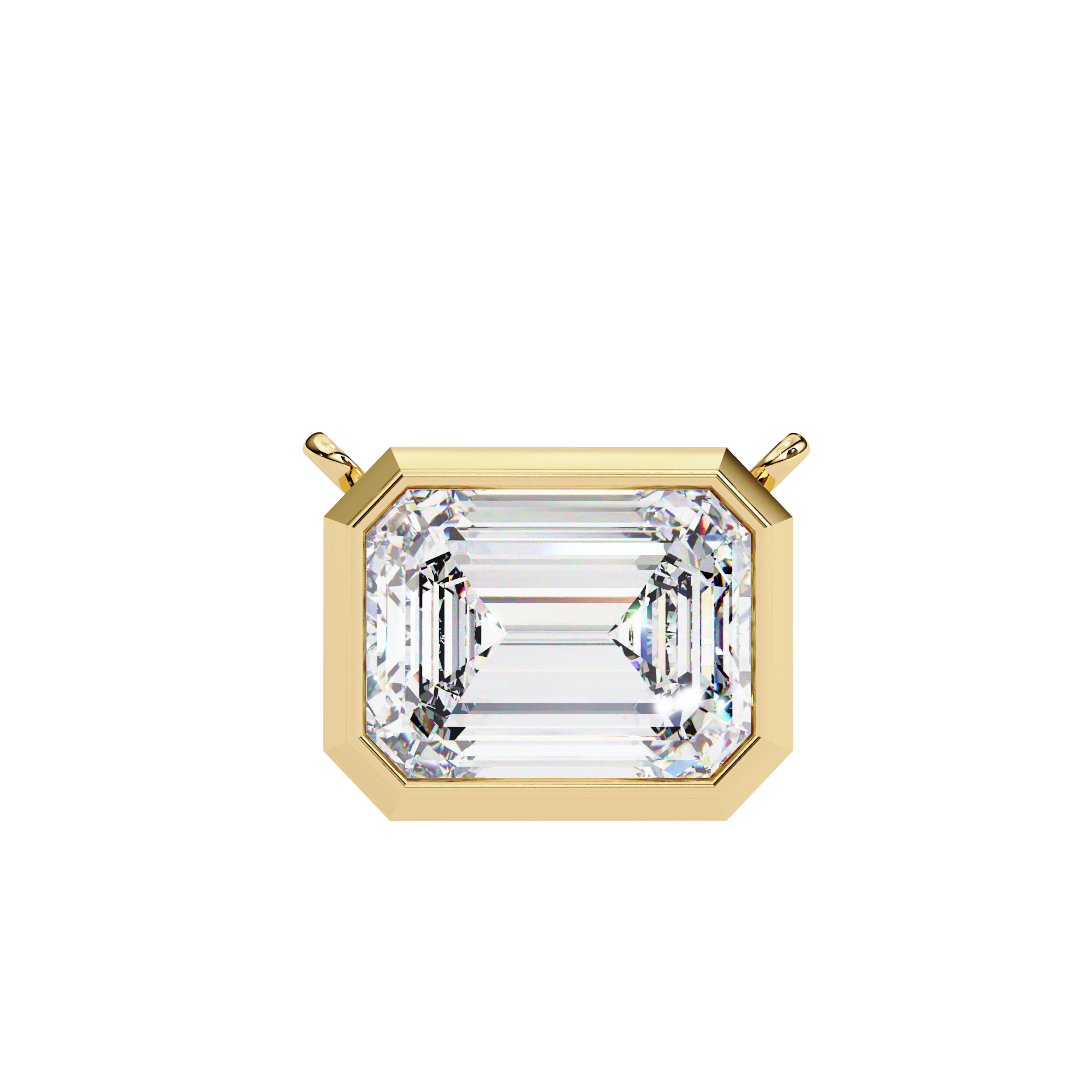 Emerald-Cut Diamond Bezel Pendant - 0.78 TCW Modern Minimal Elegance