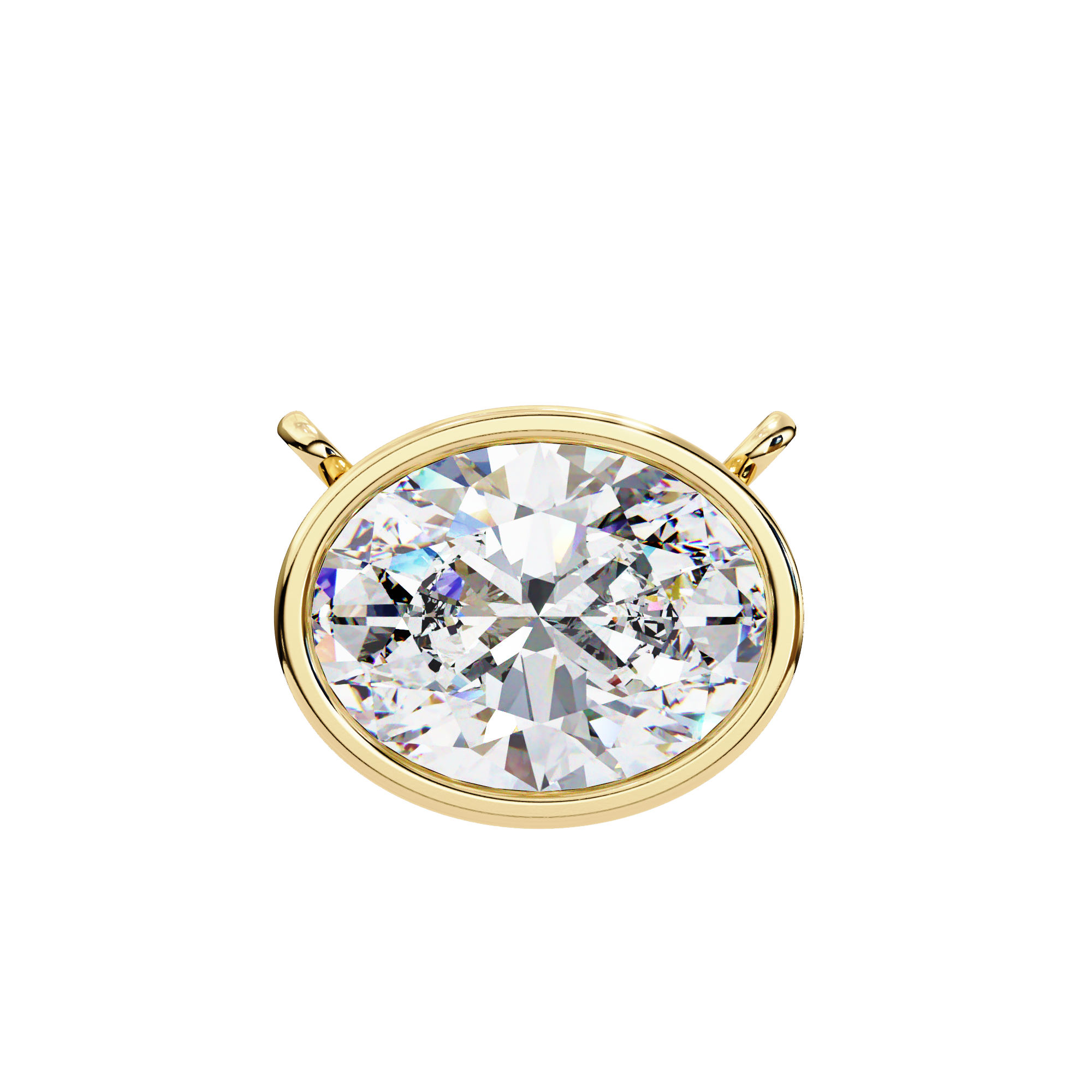 Oval Cut Diamond Bezel Pendant | Timeless Modern Solitaire