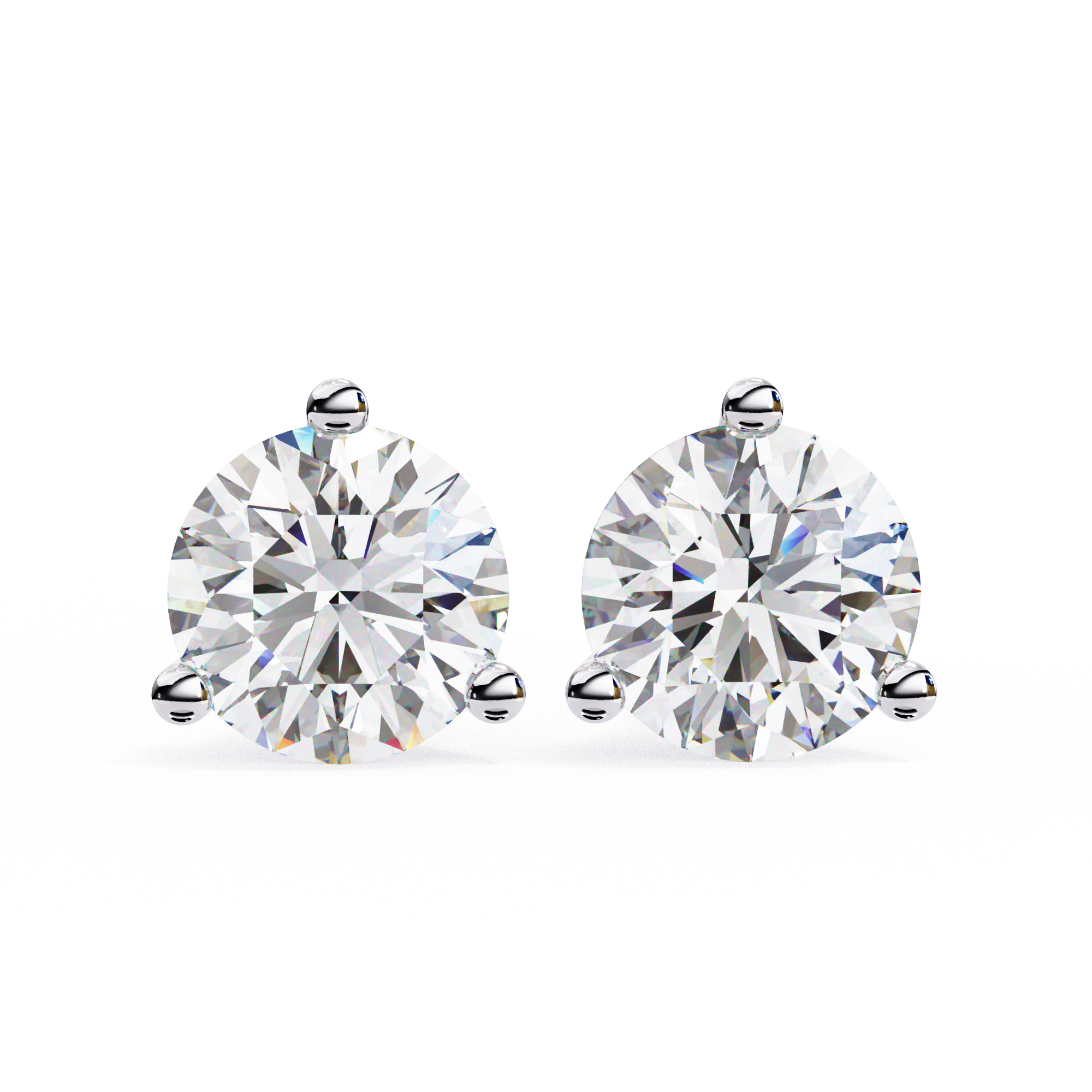 Round Cut Diamond Stud Earrings | Classic Luxury Sparkle