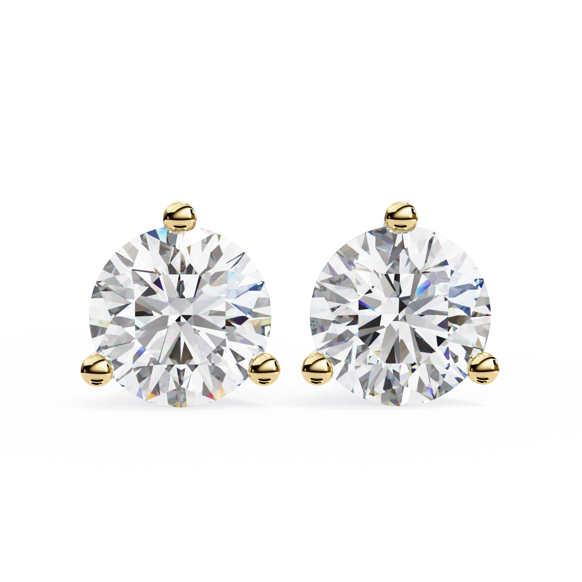 Round Cut Diamond Stud Earrings | Classic Luxury Sparkle