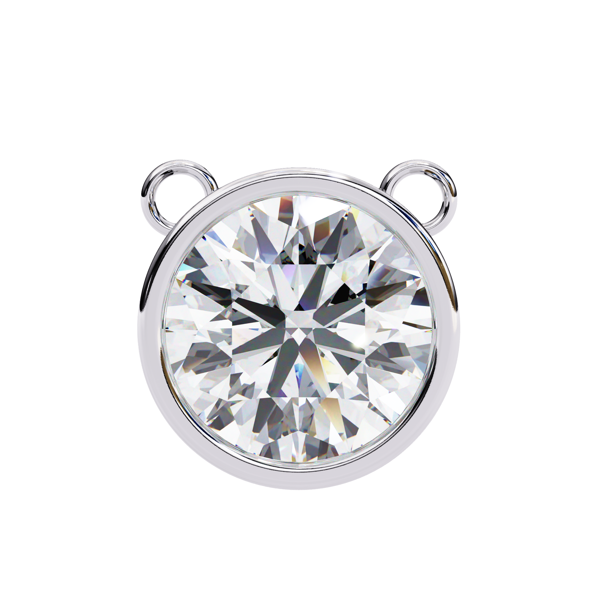 Round Diamond Bezel Pendant – Classic Modern Solitaire