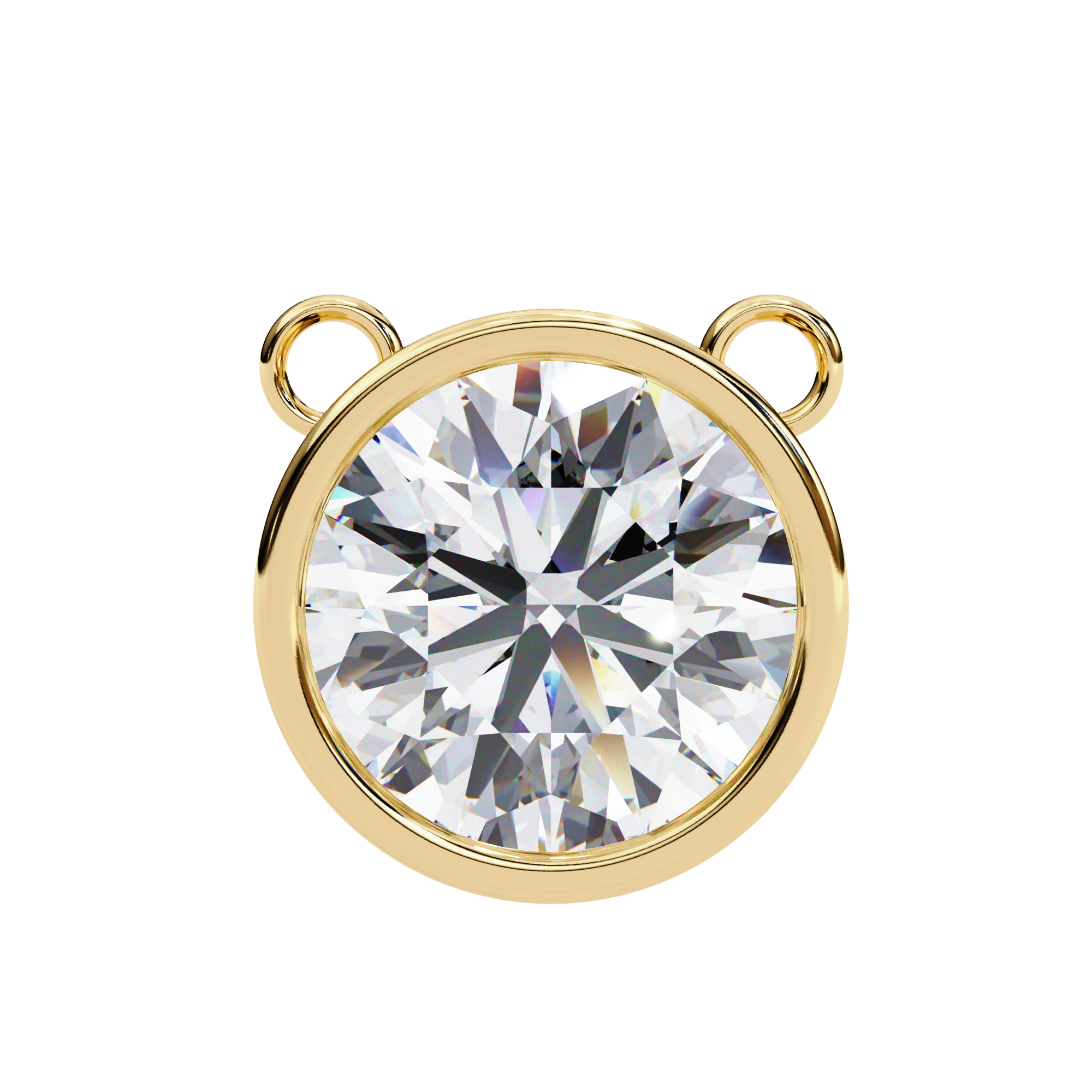 Round Diamond Bezel Pendant – Classic Modern Solitaire