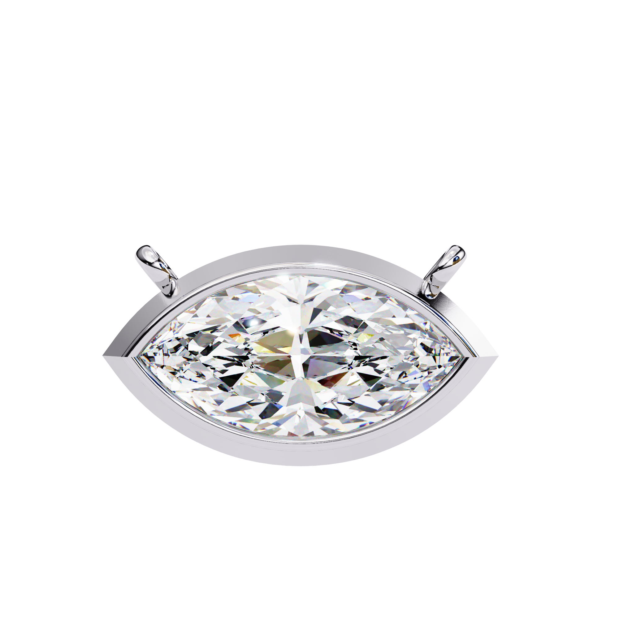 Marquise Bezel-Set Pendant Necklace