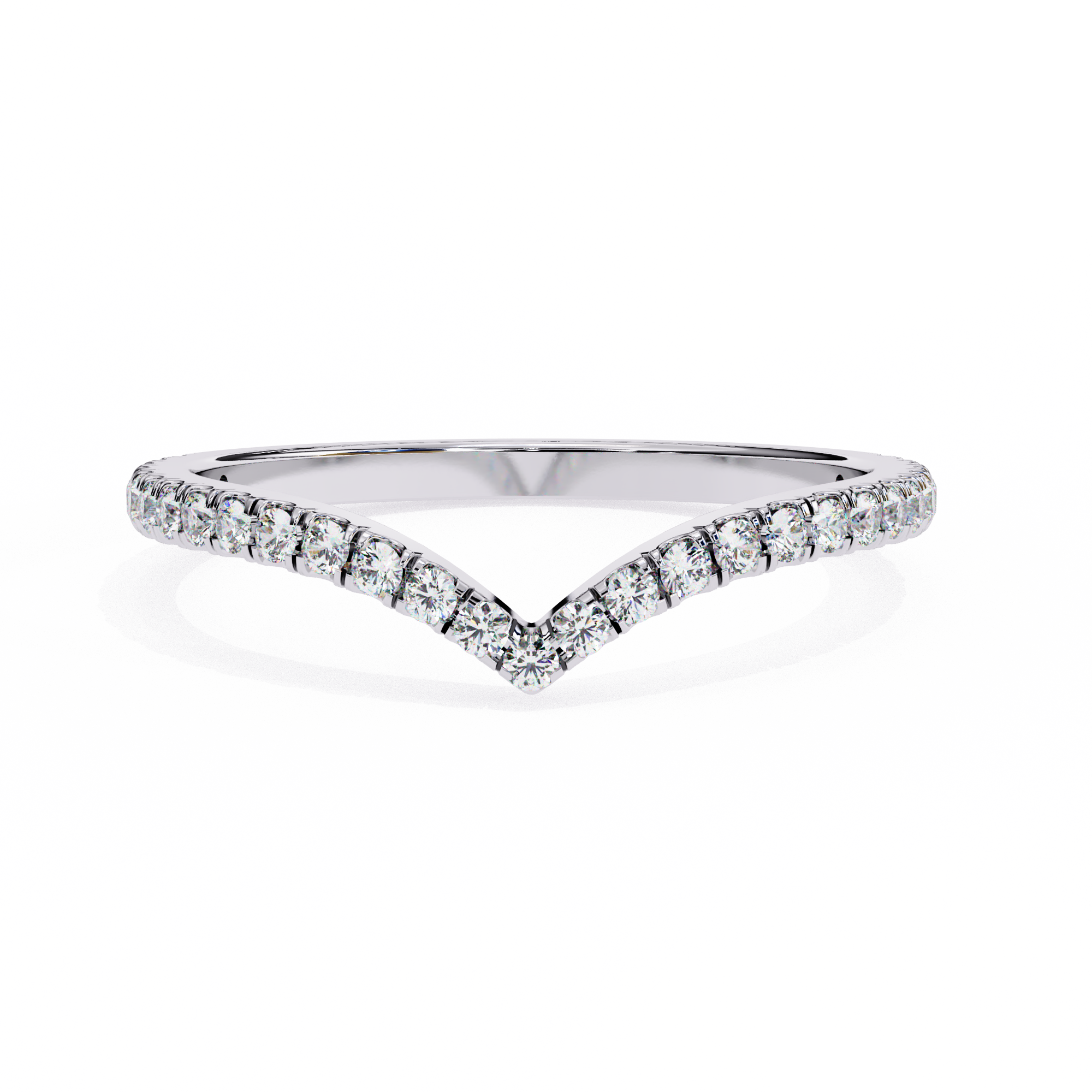 Chevron Round Diamond Band | V-Shaped Elegant Design