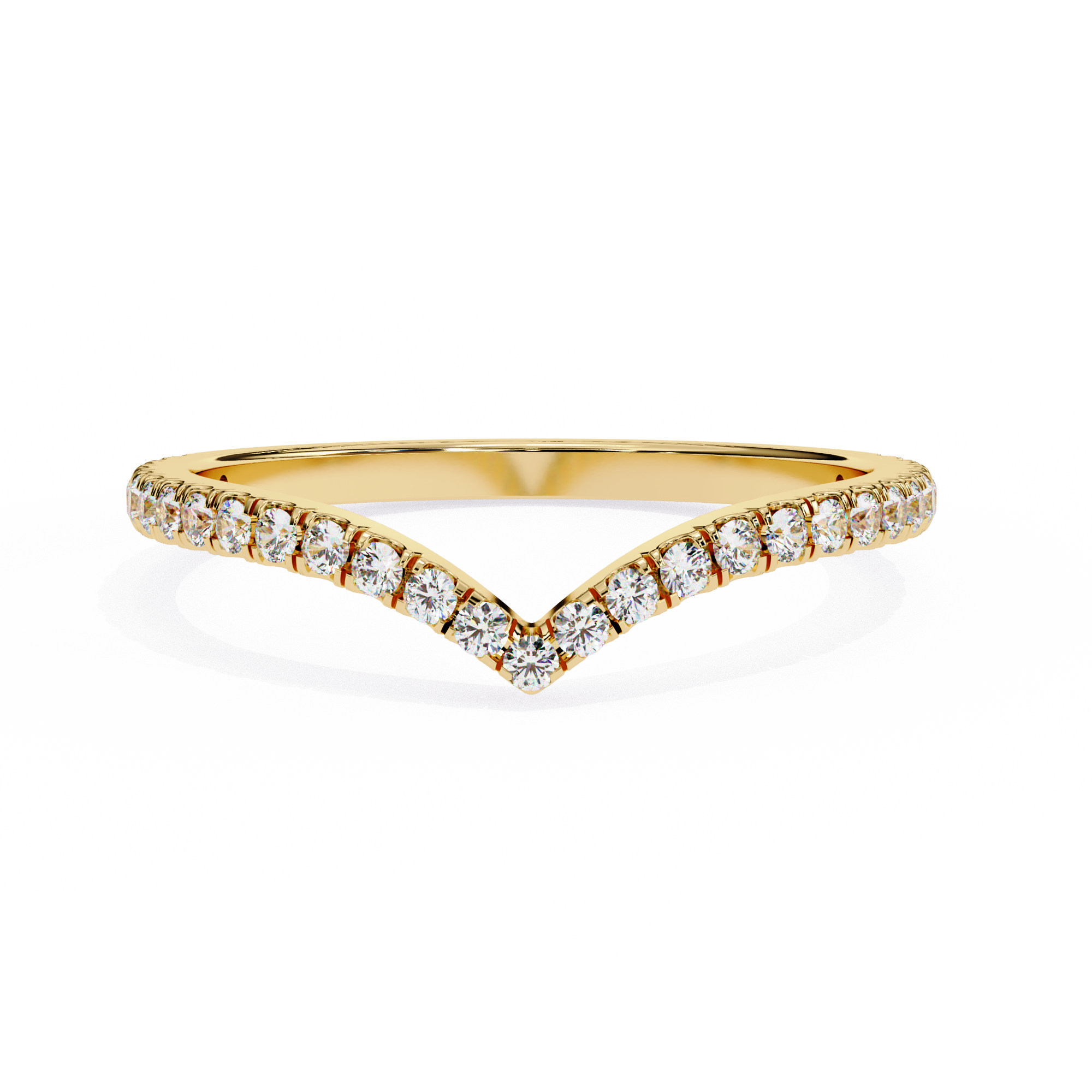 Chevron Round Diamond Band | V-Shaped Elegant Design