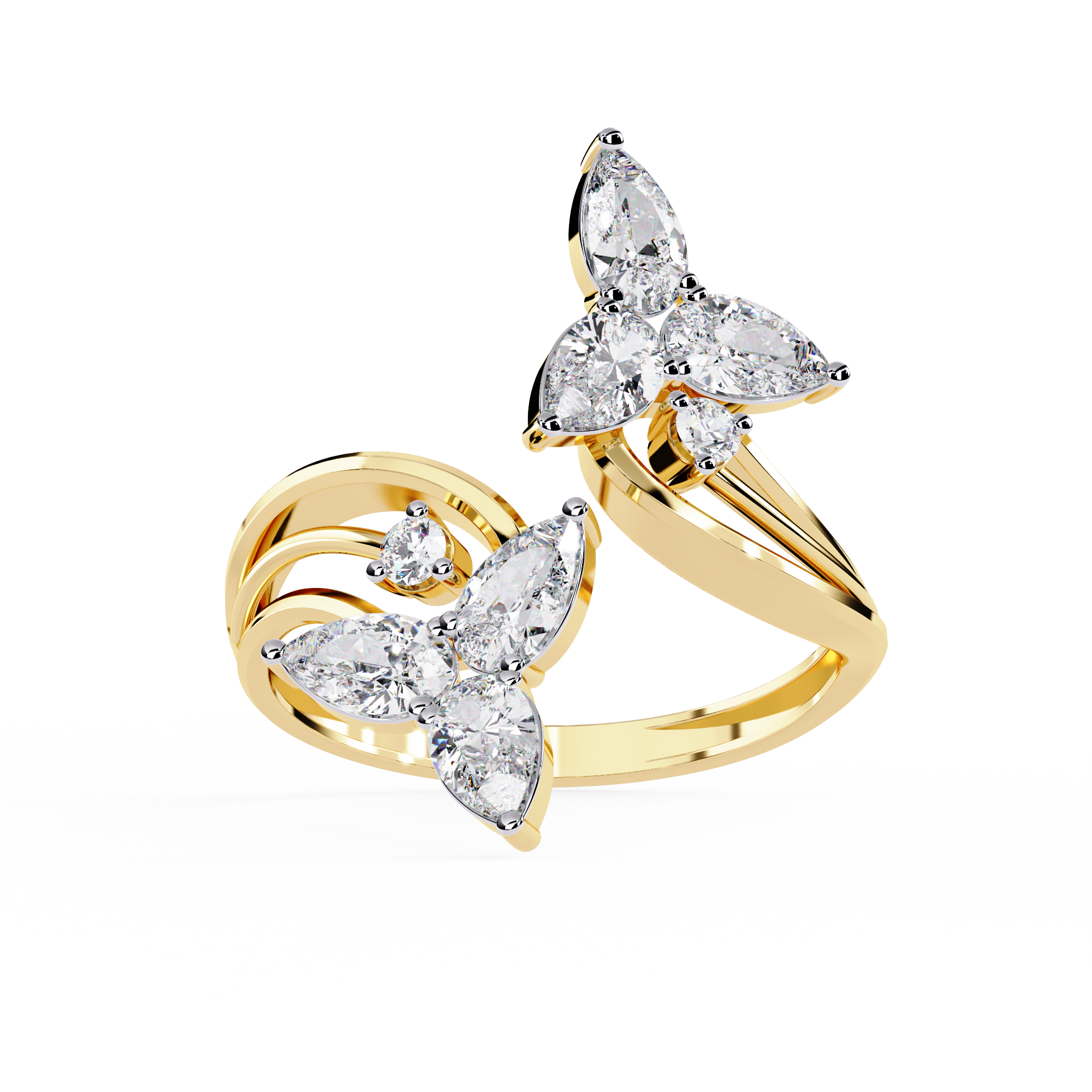 Pear & Round Diamond Cluster Ring | Elegant Statement Design